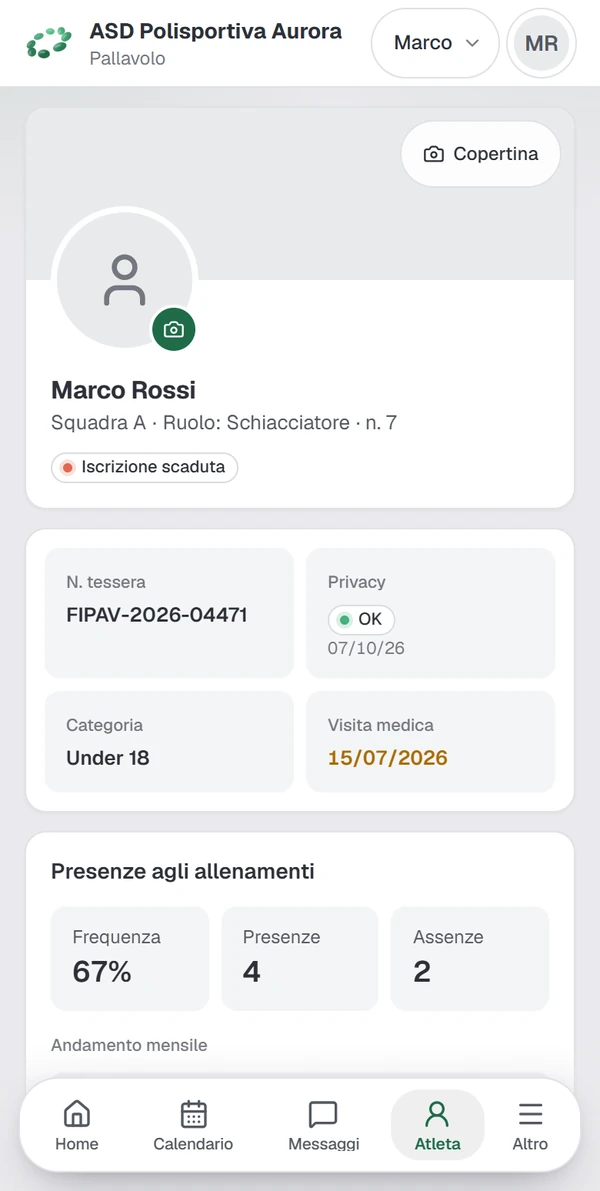GeaSport per clienti e iscritti, su telefono